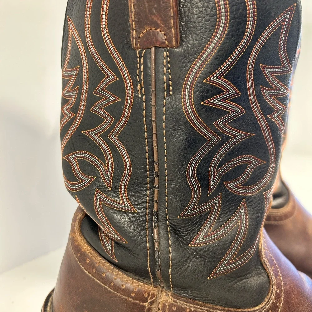 Justin Boots Men’s 8D Brown Leather Pull-On Work Boots AS IS Beaters - Picture 4 of 15